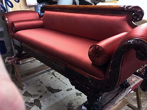 santa barbara upholstery gray sofa project